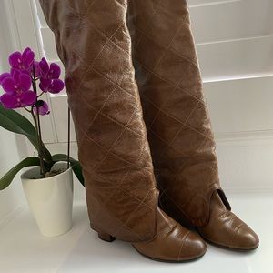 Chanel Tall Saddle Boots
